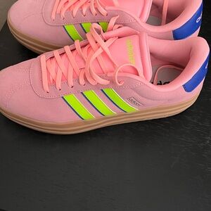 Adidas Pink and Green Sneakers